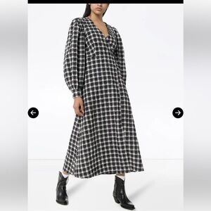 GANNI Seersucker Wrap Maxi Dress NWT